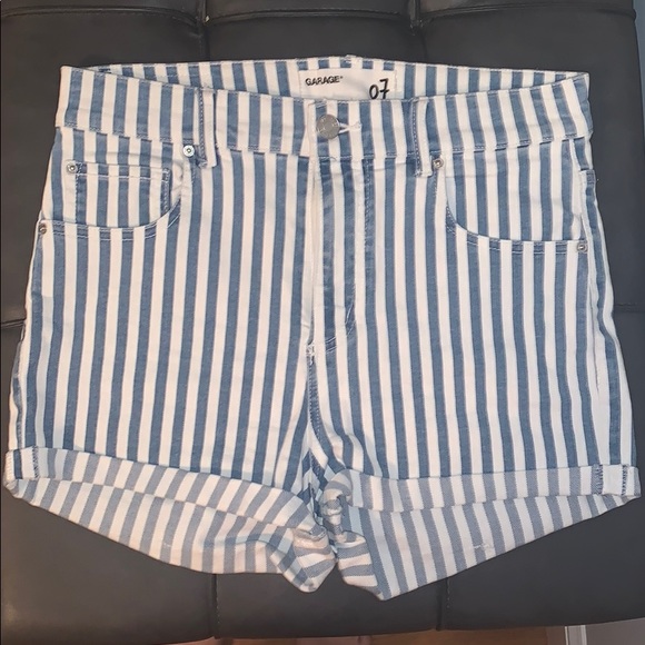 Blue and White striped shorts - Picture 1 of 2